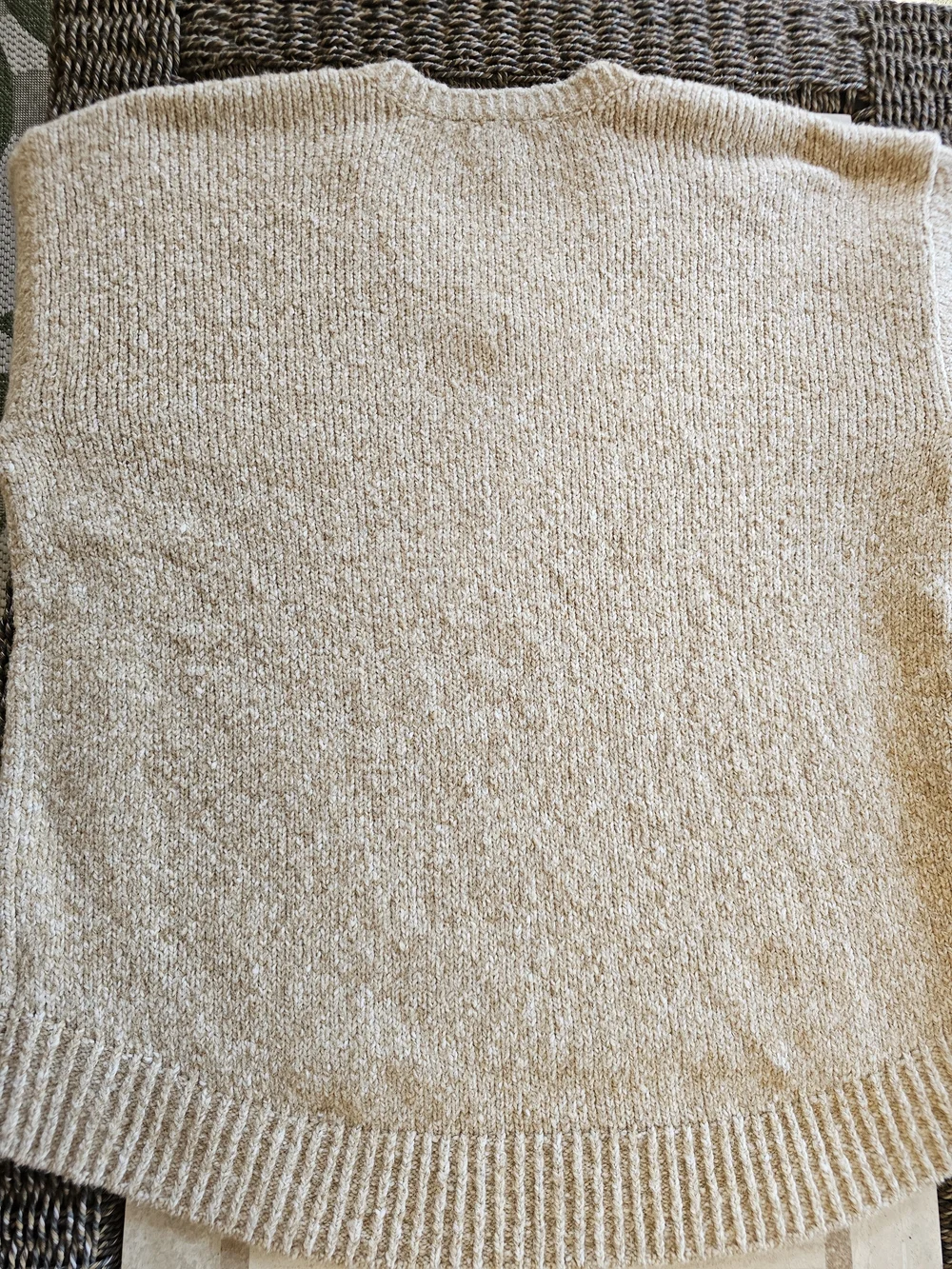 Michael Kors Neutral V-Neck Sweater in Beige Heather